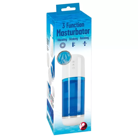 You2Toys - automatický masturbátor s rotáciou a tlakom - modro-biely