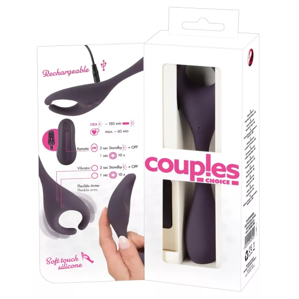 Couples Choice - vibrátor pre páry - 2 motory - dobíjací, fialový