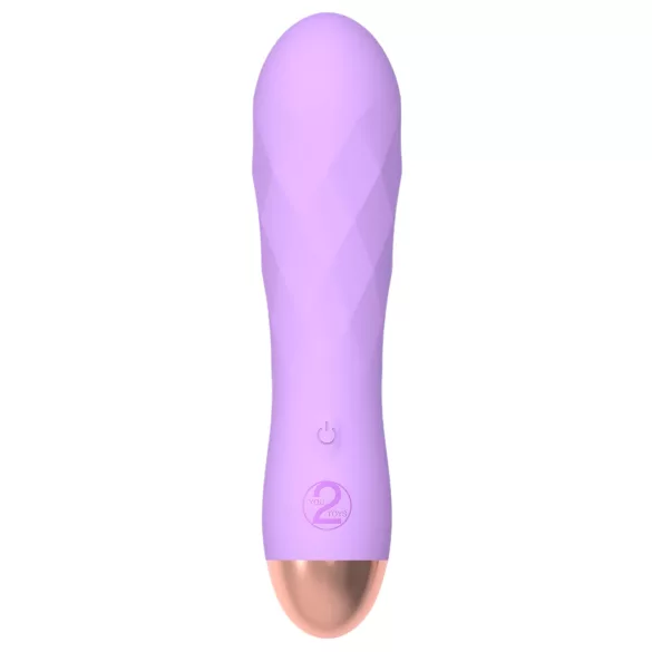 Cuties Mini - vibrátor s akumulátorom - vodotesný, rastrovaný - fialový