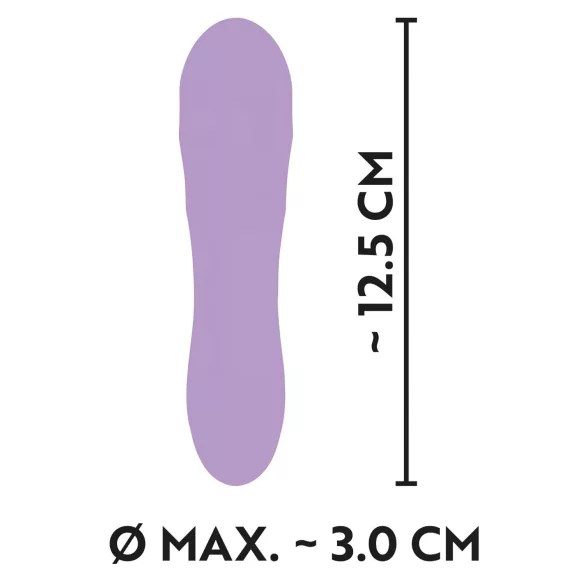 Cuties Mini - vibrátor s akumulátorom - vodotesný, rastrovaný - fialový