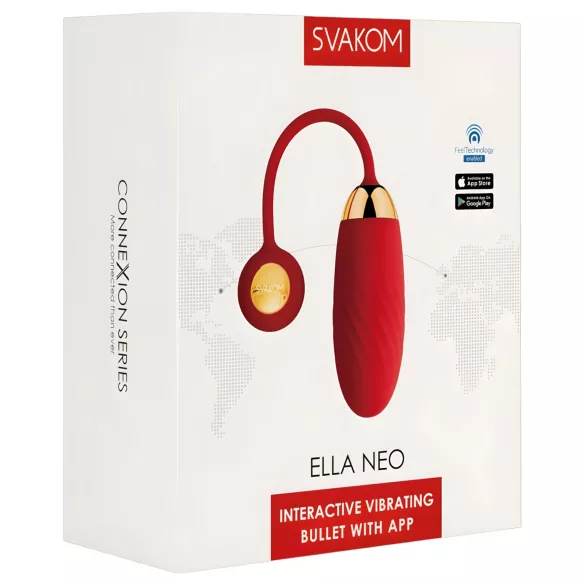 Svakom Ella Neo - Vibrátorové vajíčko ovládané aplikáciou (červené)