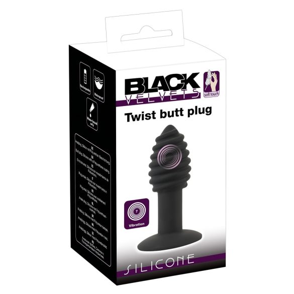 Black Velvet Twist - nabíjací silikónový análny vibrátor (čierny)