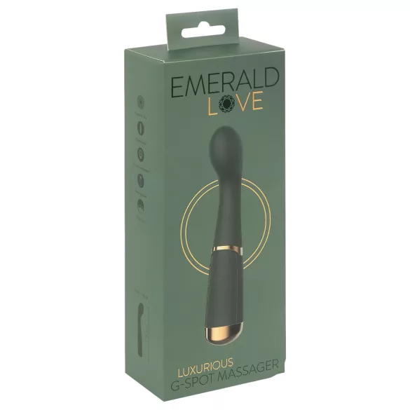 Emerald Love - vibrátor na bod G - nabíjateľný, vodotesný - zelený
