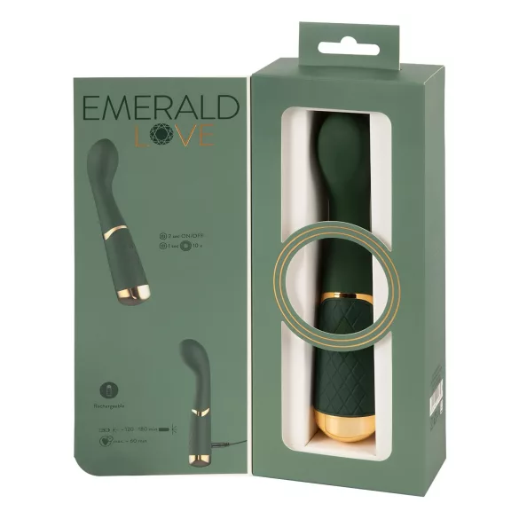 Emerald Love - vibrátor na bod G - nabíjateľný, vodotesný - zelený