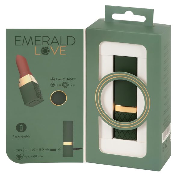 Emerald Love - mini vibrátor na batériu - vodotesný - červený