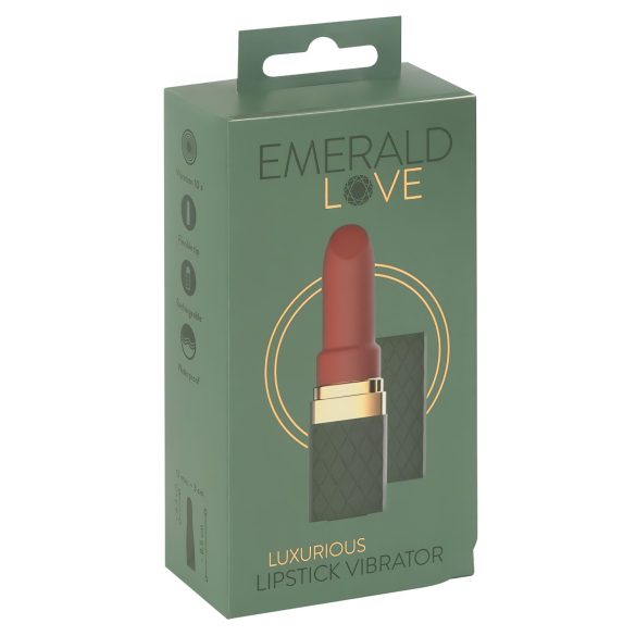 Emerald Love - mini vibrátor na batériu - vodotesný - červený