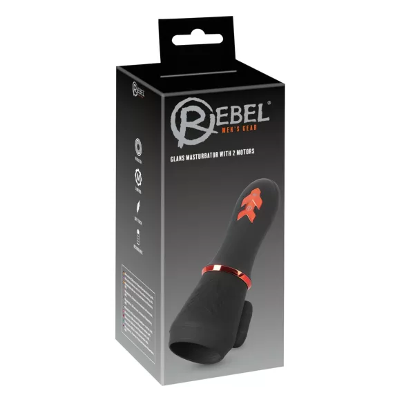 Rebel - vibračný stimulátor penisu s 2 motormi - čierny - nabíjateľný