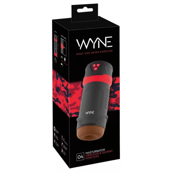 WYNE 04 - masturbátor nabíjateľný s vibráciou a saním - hnedý