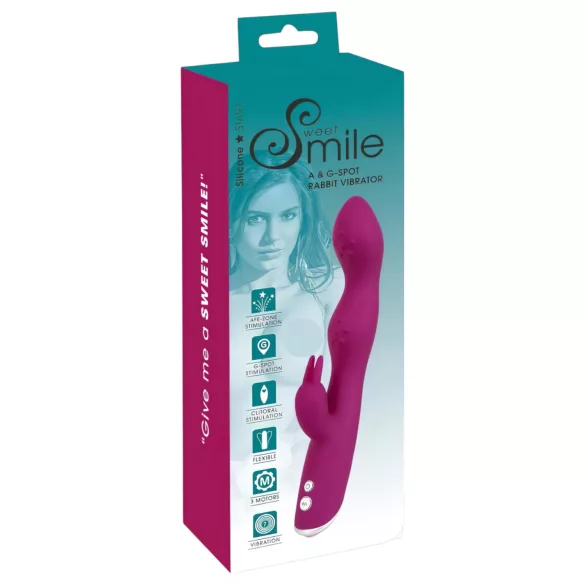 SMILE - vibrátor na bod G a klitoris - flexibilný - fialový