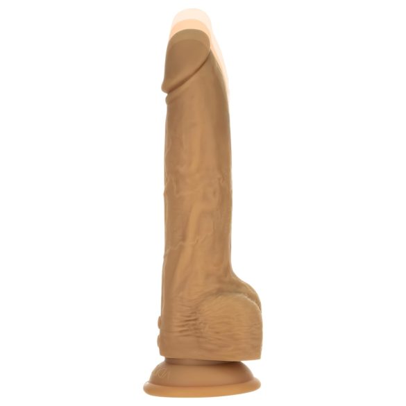 Naked Addiction - vibrátor s pohybom hore-dole - tmavý - 23 cm