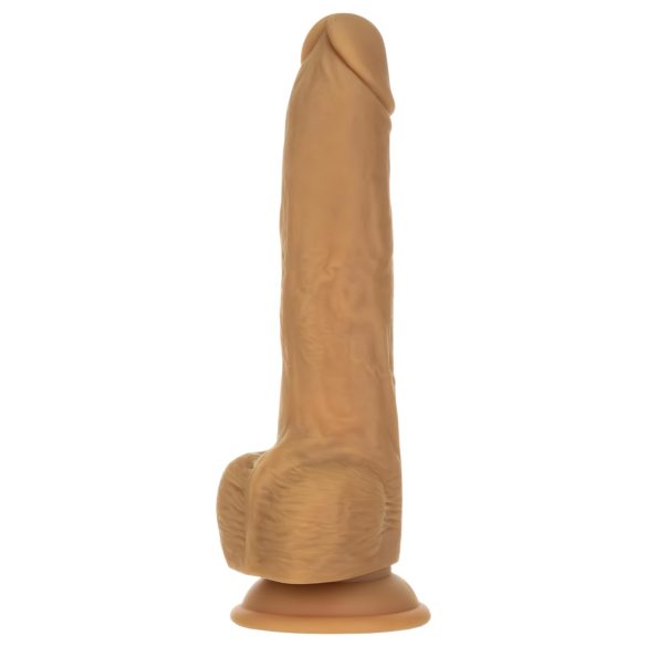 Naked Addiction - vibrátor s pohybom hore-dole - tmavý - 23 cm