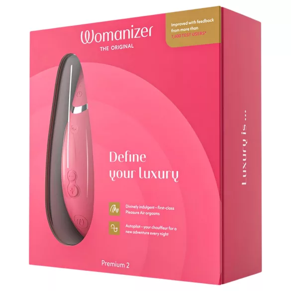 Womanizer Premium 2 - stimulátor klitorisu na vlny vzduchu - ružový
