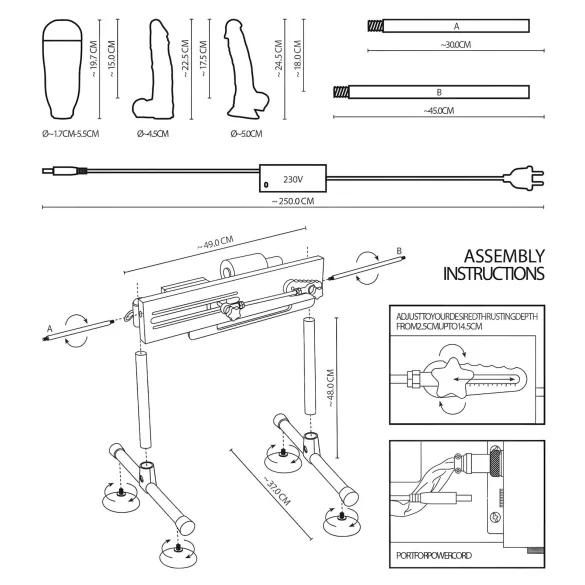 The Banger Fucking Machine - sex stroj - dvojitý pohon - 2 dildá a 1 vagína