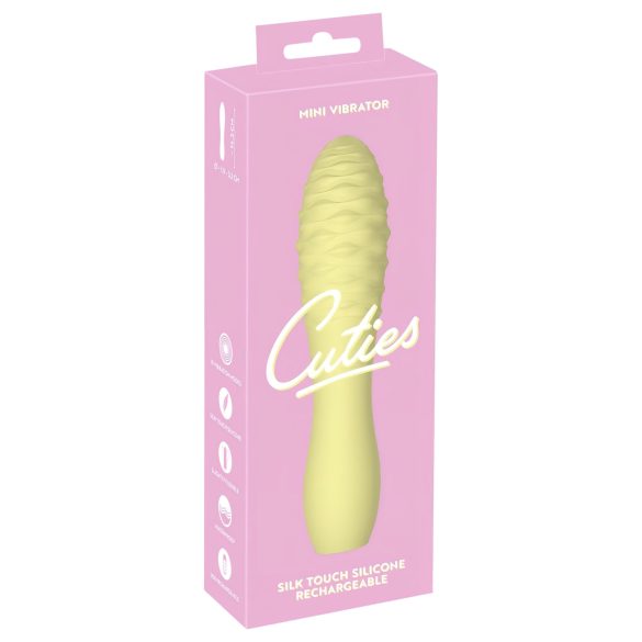 Cuties Mini 3 - nabíjací, vodotesný vibrátor s kytičkou (žltý)