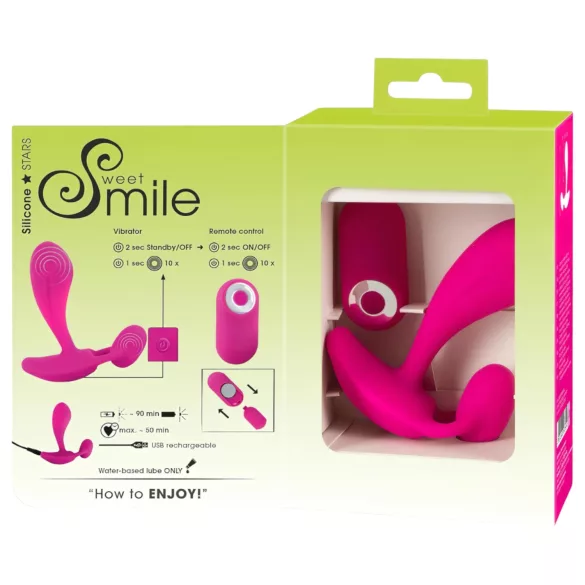 SMILE RC - vibrátor na G bod - diaľkové ovládanie, dobíjateľný - ružový