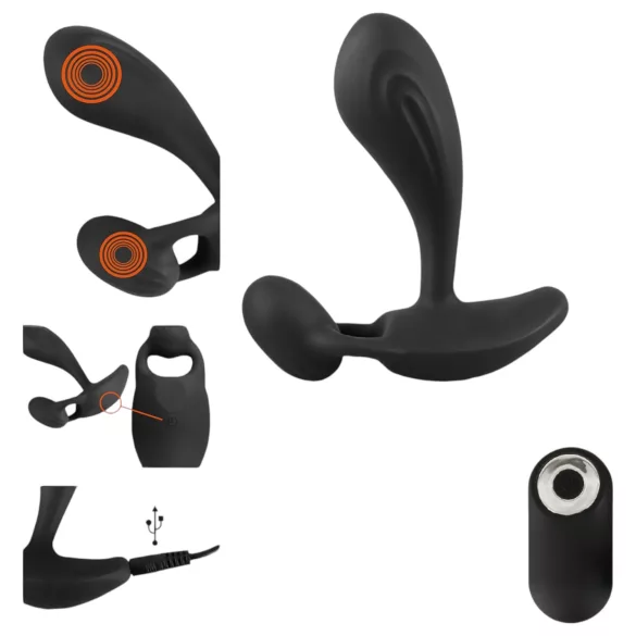 Rebel RC - 2v1 prostatický vibrátor (čierny)