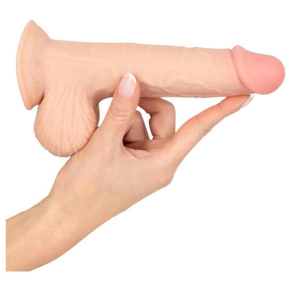Nature Skin - realistické dildo s kožou - 19 cm - telová farba