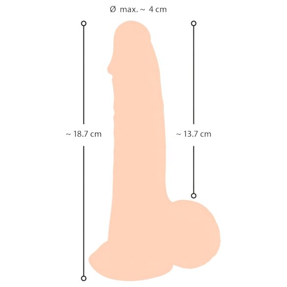 Nature Skin - realistické dildo s kožou - 19 cm - telová farba