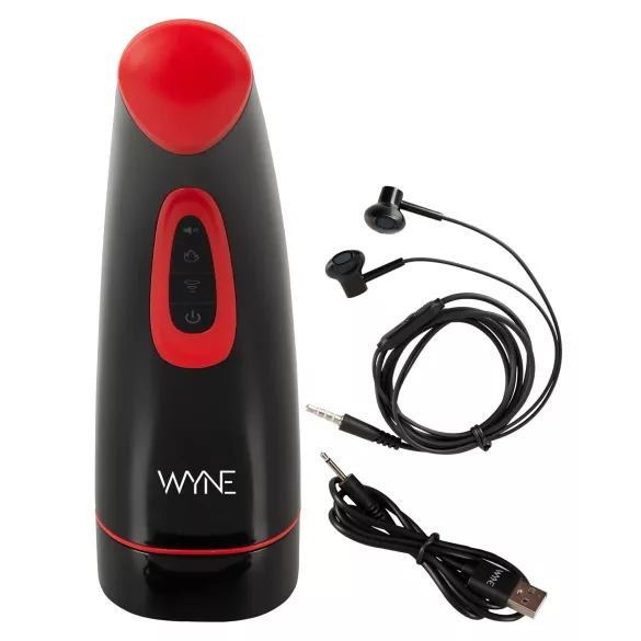 WYNE 03 - masturbátor s vibráciou a saním - akumulátor - čierny