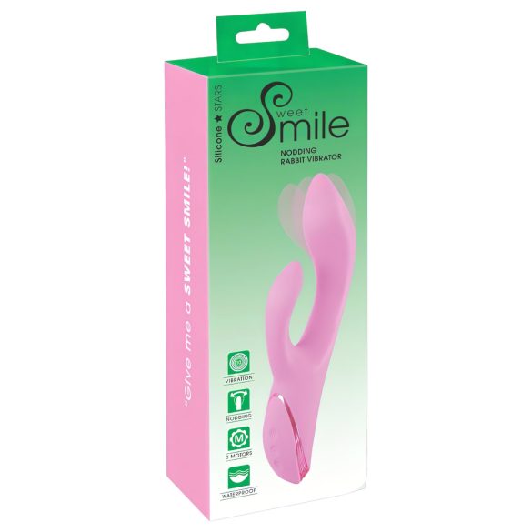 SMILE Nodding - nabíjací páskový vibrátor s kývaním (ružový)