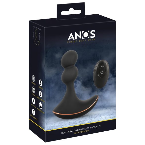 ANOS - 2-motorový rotačný análny vibrátor (čierny)