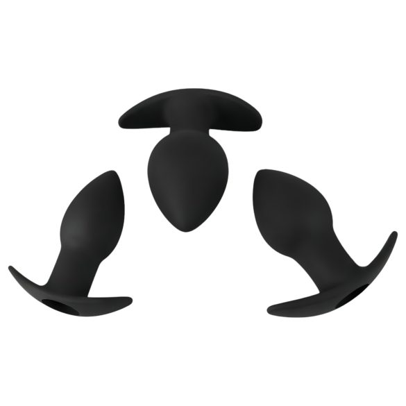 Black Velvets - análne vibrátory sada - 3 kusy - čierna