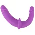 SMILE - pripínací dvojité dildo s popruhmi - silikón - fialovo-čierne