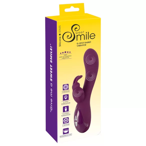 SMILE - vibrátor s tromi motormi a stimuláciou klitorisu - fialový - dobíjací