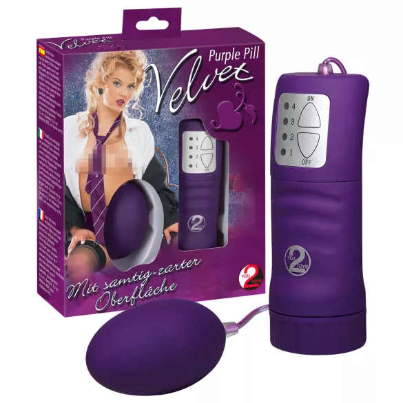 You2Toys - vibračné vajíčko - zamatový povrch - fialové