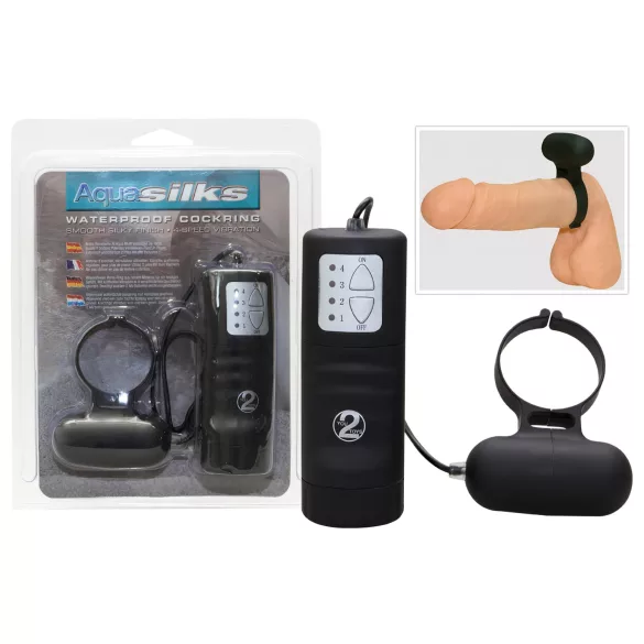 Čierny vibračný penisový krúžok