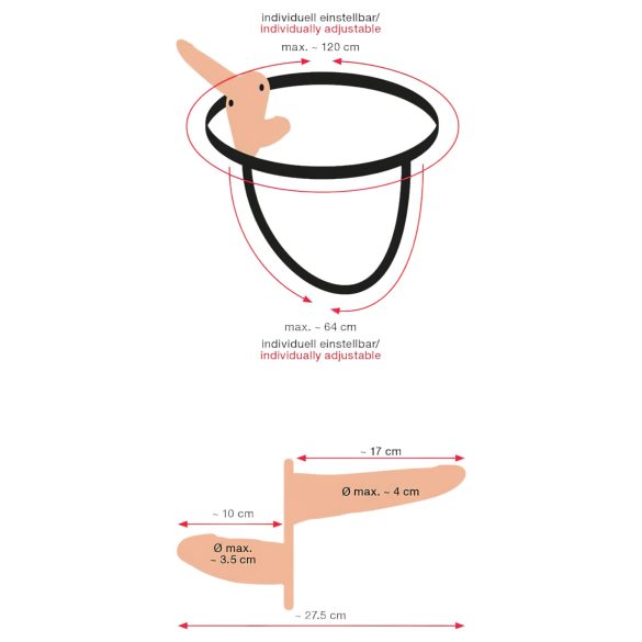 You2Toys - Nášupný duálny vibrátor - prírodný
