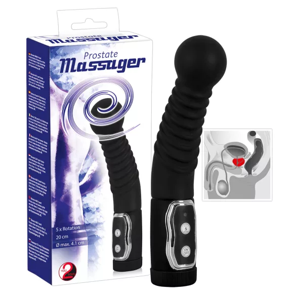 You2Toys - masážer prostaty - rotačný vibrátor - čierny