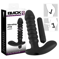 Black Velvets - vibrátor - stredný, vrúbkovaný - čierny