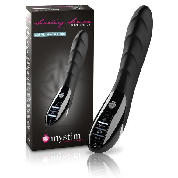 mystim Sizzling Simon - elektro-stimulačný vibrátor (čierny)