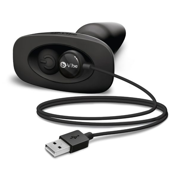 b-Vibe - rotačný análny vibrátor s perličkami, nabíjateľný (čierny)