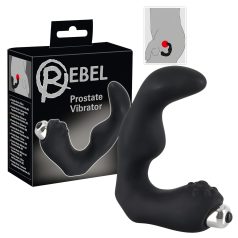 Rebel - vibrátor na prostatu zahnutý - silikón čierny