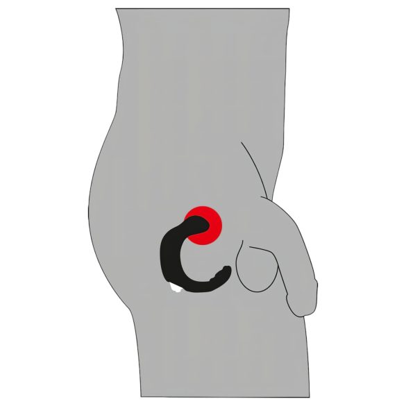 Rebel - vibračný masér prostaty - zahnutý - čierny