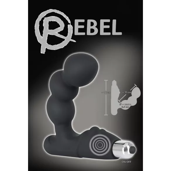 Rebel - vibrátor na prostatu s guľôčkami - čierny