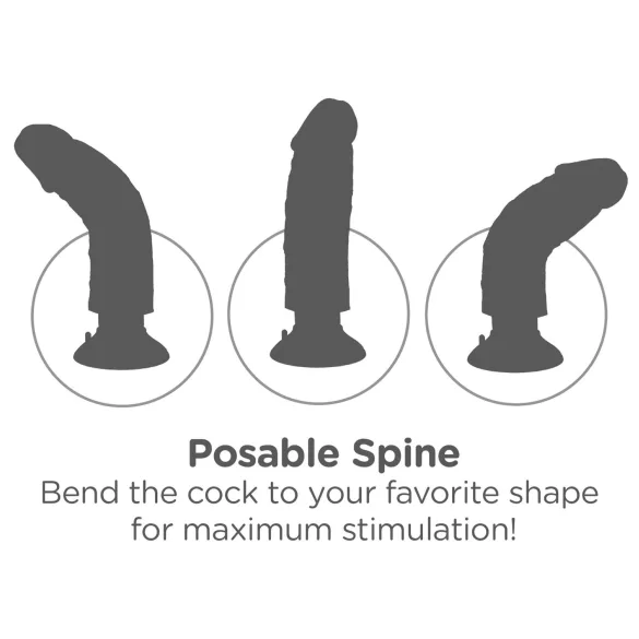 King Cock - vibrátor s prísavkou - 23 cm - telová farba