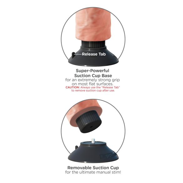 King Cock - vibrátor s prísavkou - realistický - 25 cm - telová farba