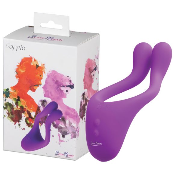 BeauMents Doppio - dobíjací, 3-motorový párový vibrátor (fialový)