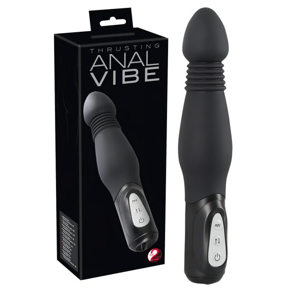 You2Toys - Anal Vibe - čierny, análny vibrátor s tlačením