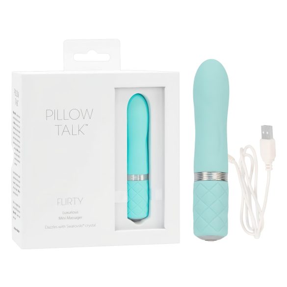 Pillow Talk Flirty - vibrátor na batériu - tyčový - tyrkysový