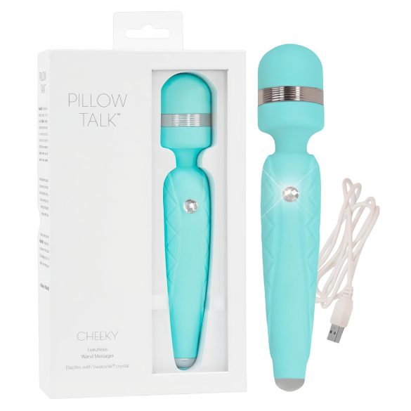 Pillow Talk Cheeky Wand - vibrátor na masáže - dobíjací - tyrkysový
