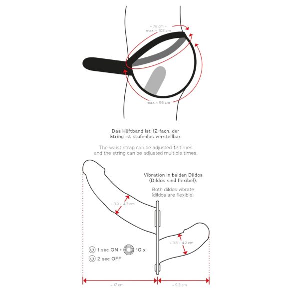Double Thruster - nasadzovací dvojitý vibrátor - čierny
