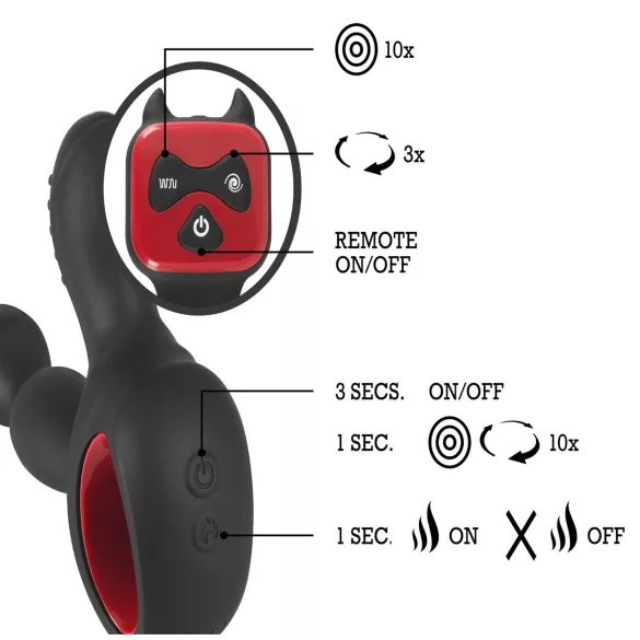You2Toys - vibračný masážny prístroj na prostatu - rotujúci, hrejivý - čierny