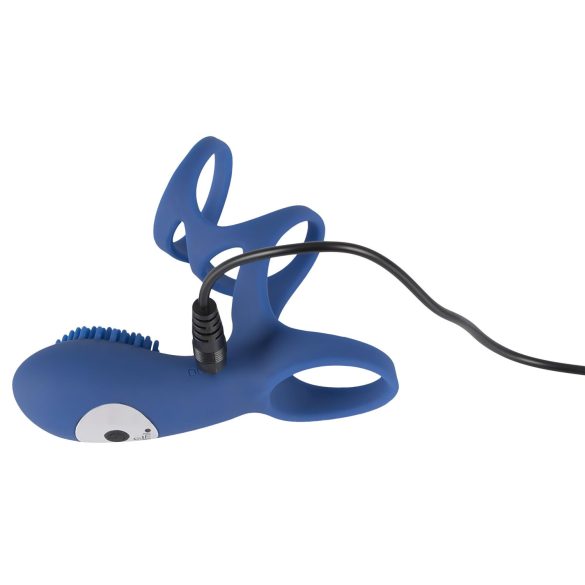 SMILE Couple - vibračný erekčný krúžok s vibráciou - modrý, nabíjateľný