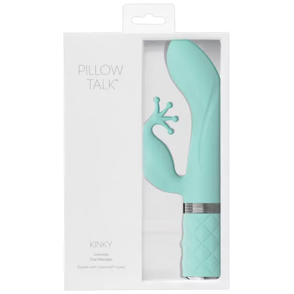 Pillow Talk Kinky - akumulátorový, 2-motorový vibrátor na bod G (tyrkysový)