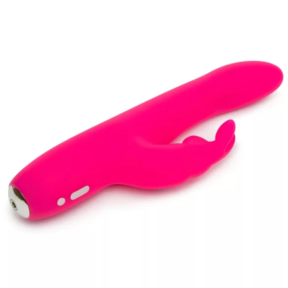 Happyrabbit Curve Slim - vibrátor s výbežkom na klitoris - vodeodolný - ružový