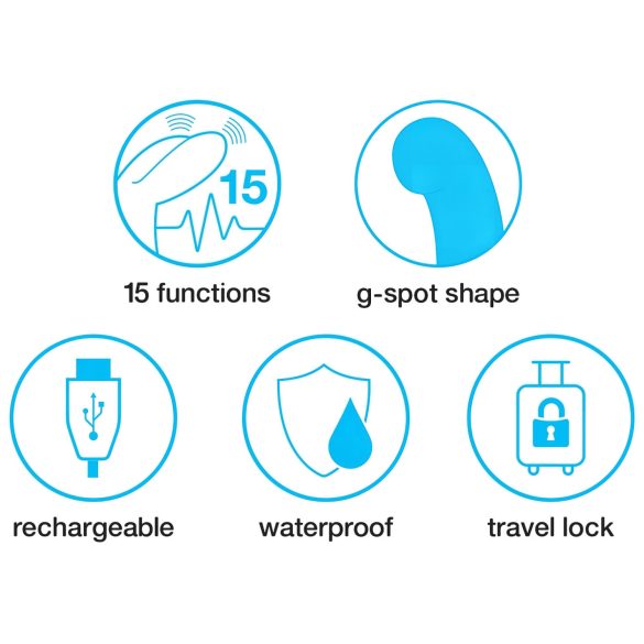 Happyrabbit - vibrátor na bod G - štíhly tvar - čierny